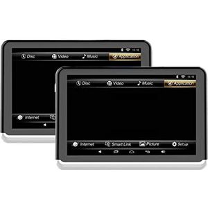 Hoofdsteunmonitor voor achterbank van de auto Hoofdsteun Monitor 10.1 Inch Hoofdsteun Display 1080P Video Tablet Multimedia Auto Achterbank Movie Spelers Entertainmentsysteem achterin(2 PCS Headrest)