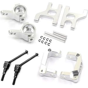 MANGRY Front Steering Cup C Hub Carrier Suspension Arm Aandrijfas 1/10 RC Crawler Fit for Tamiya CC01 Upgrade Onderdelen (Size : Silver)