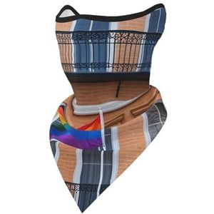 Multifunctionele nekbeschermer bandana voor mannen vrouwen, zomer mesh haai gedrukt gezicht sjaal hoofddeksels voor buiten sport, Regenboog Vlag, one size