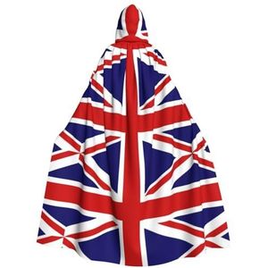 Bxzpzplj Britse vlag print unisex capuchon mantel voor mannen en vrouwen, carnaval thema feest decor capuchon mantel
