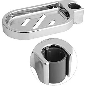 Badkamerzeephouder, verstelbare zeepbakje Zeepbakjehouder Zeepbakje douche voor douchestang Praktische badkamergadget voor keuken, badkamer, hotel, 25 mm, zilver