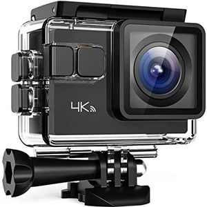 Actiecamera, 4K 60FPS Action Camera A87, Touch Screen 2 0mp Wifi EIS 8X Zoom Afstandsbediening Sport Cam 40m Waterdicht