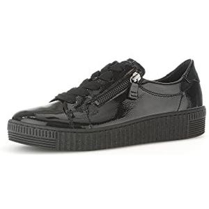 Gabor Low-Top sneakers voor dames, lage schoenen, beste pasvorm, Zwart 97, 39 EU