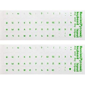 Hrippy Russische Letters Toetsenbord Stickers 2 Stuks Pc Transparante Toetsenbord Covers Rusland Stickers voor Notebook Desktop Computer Toetsenborden