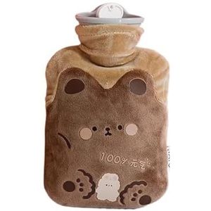 Warmwaterkruik 2 stuks grote warmwaterzak voor menstruatiepijn, gevulde menstruatie, koliekverwarming, pluche handwarmer, fles warmwaterzak (500 ml C)