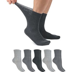 Footstar Diabetische Sokken (6 Paar) Naadloos Zonder Elastische Band voor Dames en Heren - Classic Grey, 39-42 EU