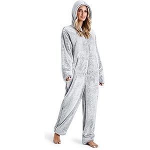 CityComfort Onesie Vrouwen, Eendelige Jumpsuits Vrouwen, Dames Onesies S - XL, Twotonegrijs, S