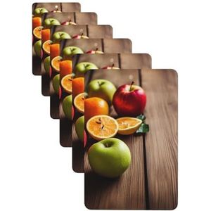 6 stuks auto luchtverfrissers fruit op houten vloer opknoping luchtverfrisser geurkaarten voor auto interieur spiegel hanger aromatherapie tabletten geschenken voor vrouwen mannen