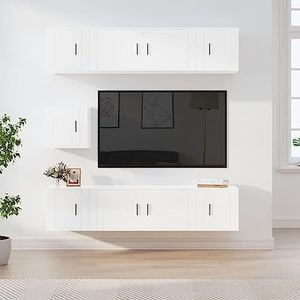 CBLDF Meubels-sets-7-delige tv-kast set hoogglans wit ontworpen hout