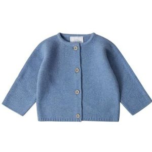 Stellou & friends 100% katoenen babyvest, gebreide trui met lange mouwen voor kinderen, uniseks tops voor baby's, voor kinderen van 0-6 jaar, Blauw, 0-3 maanden