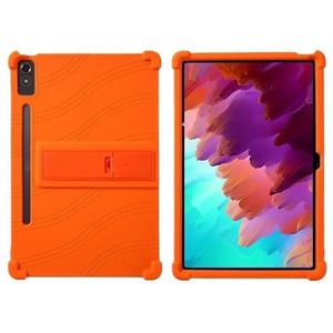 Soft Silicon Tablet Case Geschikt for Lenovo Xiaoxin Pad Pro 12.7inch 2025 TB-375FC TB-373FU Siliconen Stand Schokbestendig Shell(Orange)