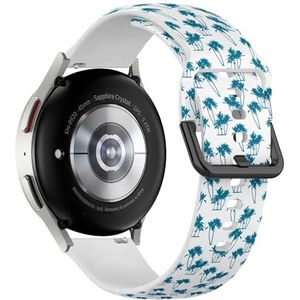 Sportieve zachte band compatibel met Samsung Galaxy Watch 6 / Classic, Galaxy Watch 5 / PRO, Galaxy Watch 4 Classic (Exotic Palm Trees) siliconen armband accessoire