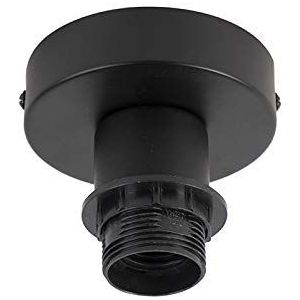 QAZQA - Modern Plafondlamp mat zwart zonder kap - Combi | Woonkamer | Slaapkamer | Keuken - Staal Rond - E27 Geschikt voor LED - Max. 1 x 60 Watt