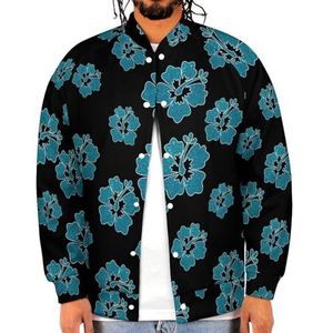 Glitter Hibiscus Grappige Mannen Baseball Jacket Gedrukt Jas Zachte Sweatshirt Voor Lente Herfst