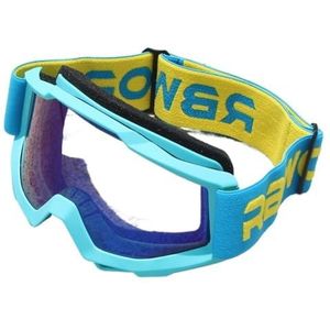 Veiligheidsmotorbril, all-terrain motorbril heren outdoor sportbril, mountainbike, motorfiets, sneeuw, dubbele lens, motorcross racen, anti-condens, fietsen (kleur: nautisch blauw)