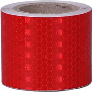 Tape, reflecterende tape, 45M*5Cm reflecterende stickers, zelfklevende veiligheidstape for voertuigen, autotrailers, nacht, rood(Red)