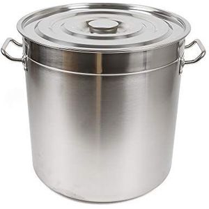 Kookpan, grote soeppan, roestvrij staal, pastapan, 35 liter, kookpot met deksel, diameter 36 cm, dikte 0,4 mm