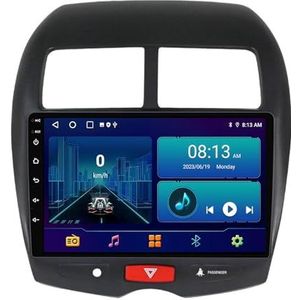 Dubbele DIN Android 14 autoradio voor Mitsubishi ASX 1 2010-2018 9 Duim QLED Touch screen-met Draadloze Carplay Android Auto GPS navigatie 4G WiFi Stuurwielbediening achteruitrijcamera(P5 4G+WIFI 8Cor