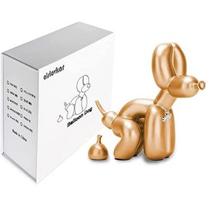 alslovkar Squat ballon hondenbeeldje, harssculptuur, huisdecoratie, moderne accessoires voor huisdecoratie in de woonkamer, dierfiguren (goudkleurig geverfd)