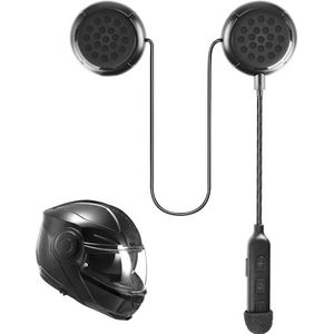 HOSPAOP Motorhelm, hoofdtelefoon, bluetooth, motorhelm, draadloze headset, Bluetooth 5.0, intercominstallatie, motorhelm communicatie, ondersteunt handsfree bellen voor outdoor, fietsen, skiën
