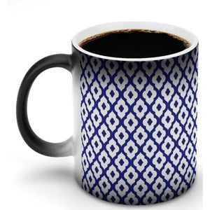 Blauwe en Witte Moderne Vorm Pas Magische Warmte veranderende Mok Ceramische Kop Koffiemokken Warmtegevoelige Grappige Gift aan
