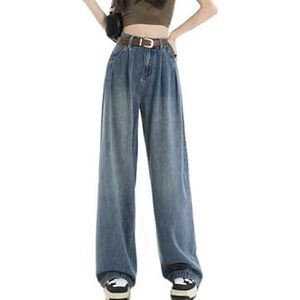 HHuiXinXue Dames baggy wijde pijpen jeans hoge taille boyfriend jeans casual mode, Kleur: 1, XXL