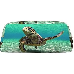 Zeeschildpad make-up tas lederen etui reizen toilettas cosmetische tas dagelijkse opbergtas voor vrouwen, Goud, Eén maat, Tas Organizer