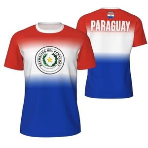 Sport Mesh T-Shirt Paraguay Vlag voor Running Bike Voetbal Tennis Voetbal Fitness Tees 3D Gedrukt, Meerkleurig, S