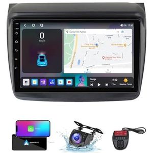 9 Inch Touchscreen Dubbel DIN Autoradio Compatibel met Mitsubishi L200 4/Pajero Sport 2 2008-2016 met FM RDS DAB+ Autoradio Draadloze Carplay Android Auto Bluetooth 5.0 DSP(NF-6)