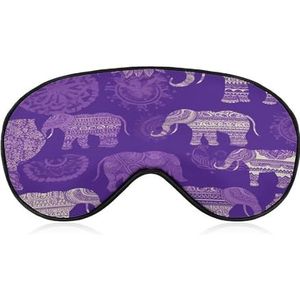 Oogmasker, paarse olifant bedrukt slapend oogmasker, nachtoogmasker, verduisterende slapende oogmasker, reizen oogmasker