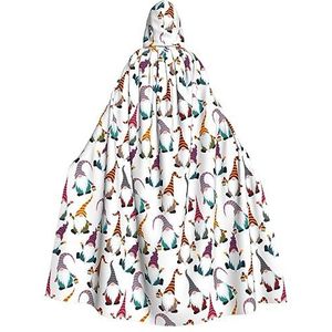 WURTON Xmas Grappige Kabouters Volledige Lengte Carnaval Cape Met Hood, Unisex Cosplay Kostuums Mantel Voor Volwassenen 190cm