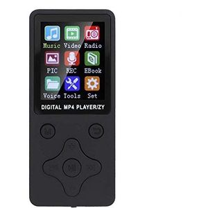 MP3-speler, MP4-speler T1 Draagbare muziekspeler 8G met Bluetooth-ondersteuning 32G-geheugenkaart HiFi MP3-speler met FM-radio voor kinderen, volwassenen, ruitknoppen (zwart)