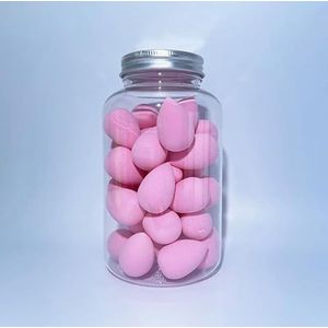 4~100 Stuks Mini Make-Ei Zachte Kleine Cosmetische Bladerdeeg Spons Droog Nat Gebruik Schoonheid Ei Facial Foundation crème Concealer Makeup Tools (Color : 40Pcs Pink B)
