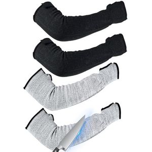 GUIJZSLTRG 2 stuks snijbestendige mouwen met duimgat, 45 cm armbeschermingsmouwen niveau 5 HPPE Arm Burn Guard Protector Tuinieren Mouwen Ademend Koeling Veiligheidshouwen voor Tuin Keuken Boerderij,