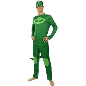 Funidelia | Gekko kostuum - PJ Masks voor mannen Tekenfilms, Catboy, Owlette, Gekko - Kostuum voor Volwassenen, Accessoire verkleedkleding voor Halloween, carnaval & feesten - Maat XL - Groen