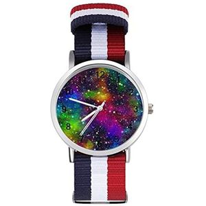 Heldere Kleurrijke Universum Automatische Horloge Voor Mannen Vrouwen Mode Quartz Horloge Armband Polshorloge voor Thuiskantoor