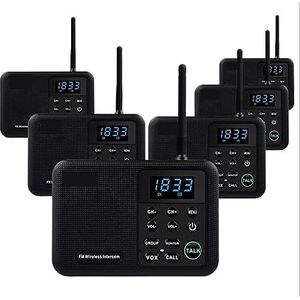 Walkie-talkie, 1 mijl lange afstand draadloos intercomsysteem for thuiskantoor, kantoorruimte, kamer-naar-kamercommunicatie.(6 Unit Black)