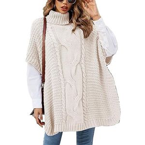 Gebreide Cape Trui, Trui met Opstaande Kraag, Stijlvol, Ademend voor Feestjes (M)
