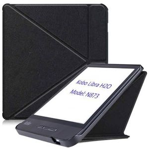 Kobo Libra H2O 7"" e-Reader Cover, Ultra Slim Lichtgewicht Folio Stand Lederen Case, Auto Sleep/Wake, 2019 Release (zwart)