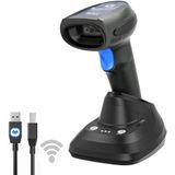 LENVII CW888 Bluetooth Handscanner draadloze barcodescanner met laadstationhouder, 1D / 2D / QR-codescanner bedraad USB/draadloos 2.4G/Bluetooth, barcodescanner voor Windows/Mac OS/Linux-pc