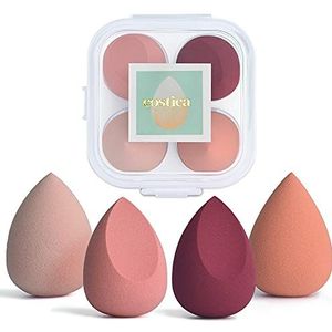 COSTICA Make-upspons Set Blender, Beauty Sponge Make-up Blender Onberispelijk voor Vloeistof - Multi Gekleurde 4 stuks Rose Serie