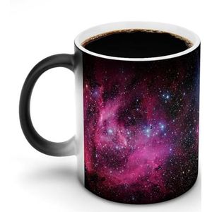 Mok 12oz van de Nevel Rode Melkweg Ceramische Koffie de Kleuren Veranderende Mokken Brede Koppen Hittegevoelige Verkleuring