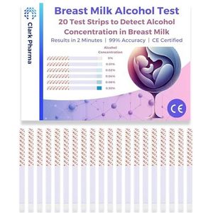 20 stuks, moedermelk alcoholtest, teststrips om alcoholconcentratie in moedermelk te detecteren