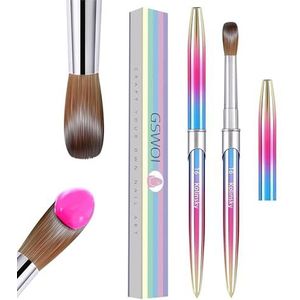 100% Pure Kolinsky haar acryl nagelborstel, pure handgemaakte ronde vorm (maat # 6/8/10/12/14) nagelborstels voor acryltoepassing, professionele nagelkunst borstel manicure voor vrouwen (#16)