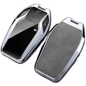 Autosleutelhangerafdekking Gegalvaniseerde Legering + Lederen Display Autosleutel Case Cover Voor BMW 5 7 Serie G12 G11 G30 G32 G31 I8 I12 I15 G01 X3 G02 X4 G05 X5 G07 X7 Sleutel Shell(Silver Green)