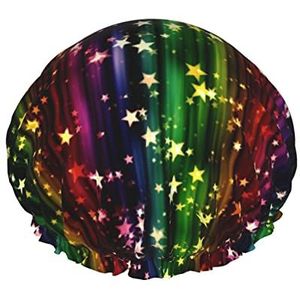 Regenboog Kleurrijke Druk Douche Caps Opnieuw te gebruiken Waterproo Haar GLB voor Alle Haarlengtes