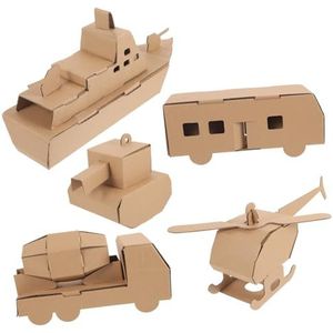5 stuks cadeaumodel 3D-puzzel for kinderen karton gemaakt van karton papier educatief speelgoed tankaccessoires papier versieren handmatig papier puzzel cementwagen papier kunst
