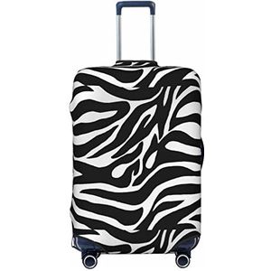CARRDKDK Kleurrijke lijnen kunst bedrukte kofferhoes, bagagebeschermer kofferhoes, individuele bagagehoezen met hoge elasticiteit (S, M, L, XL), Zebra Print, L(35.6''H x 24.2''W)