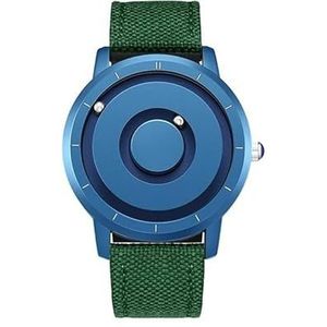 OSOLVE Lederen Armband Creatieve Magnetische Horloge Mannen Luxe Siliconen Mode Quartz Blauw Magneet Bal Waterdichte Horloges, 9, riem