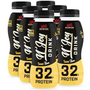 XXL Nutrition - N'Joy Protein Drink 6-Pack - Banaan - Kant en Klare Eiwitshake, Proteïne Supplement - 80% Caseïne & 20% Whey